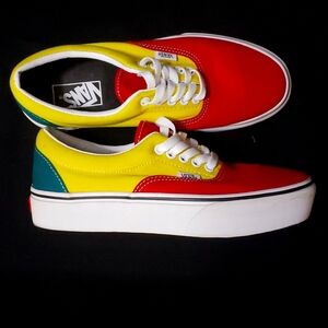 Multicolor platform vans womens 8.5